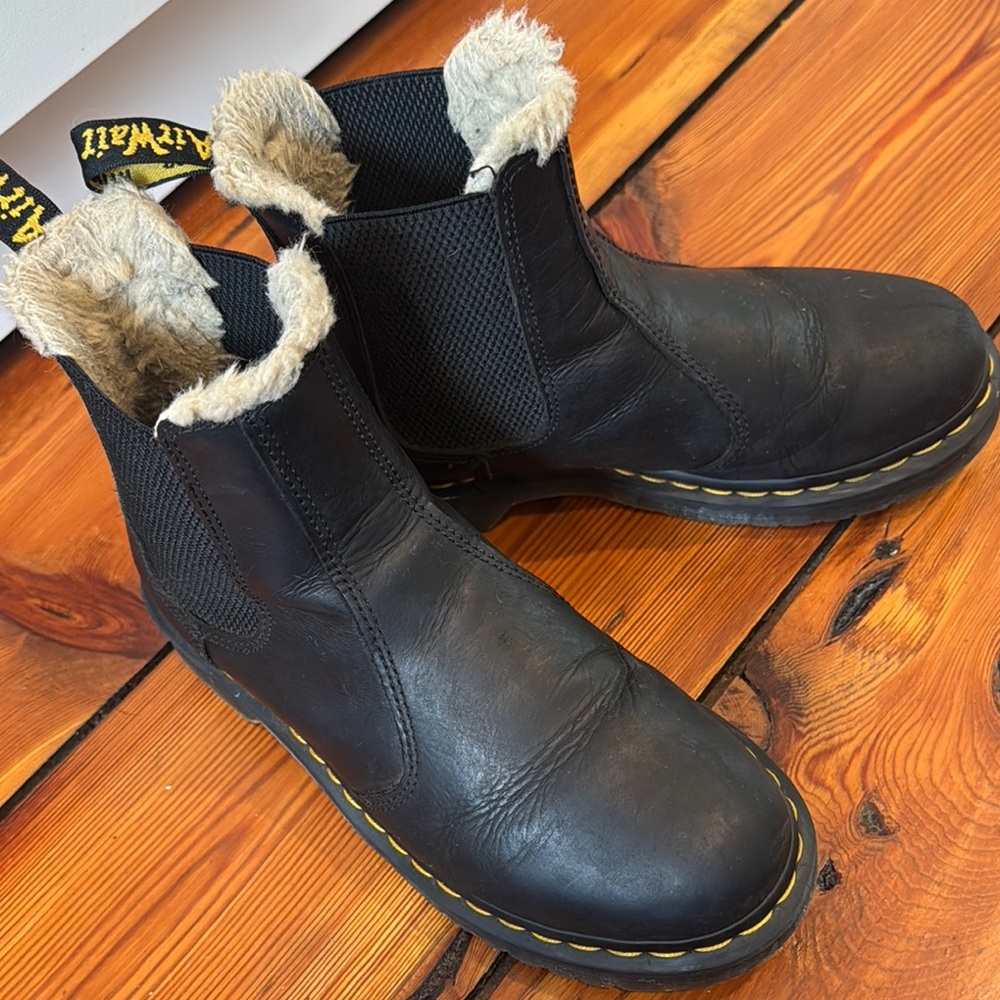 Dr. Martens Black Fur-Lined Boots
